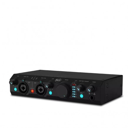 RCF TRK PRO2 Interfejs audio USB 2.0, 24bit/192kHz, 2 przedwzmacniacze mikrofonowe, 2 wyjścia